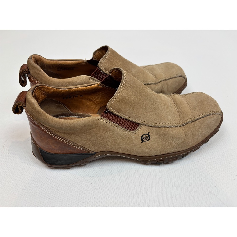Born Mens Slip On Loafers Tan Brown Leather Casual Walking Shoes M1198 9.5